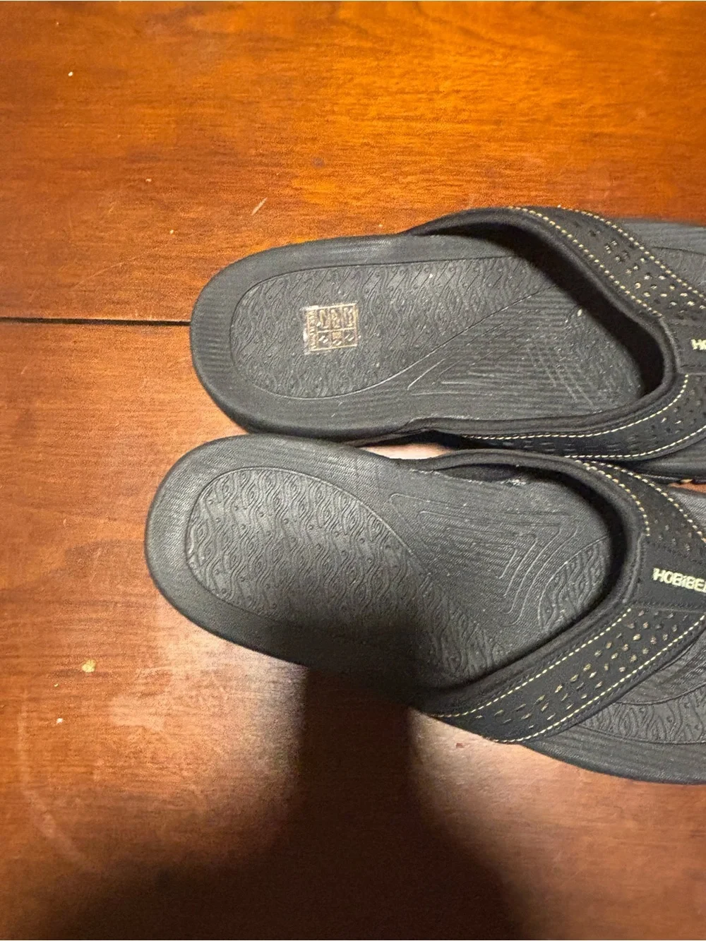 Hobibear Men’s Ramble Lite Wide-Toe Flip Flop Black Size 8.5 EU 41